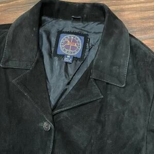 Harold’s Women’s‎ Black Suede Leather Blazer Jacket Vtg 12
